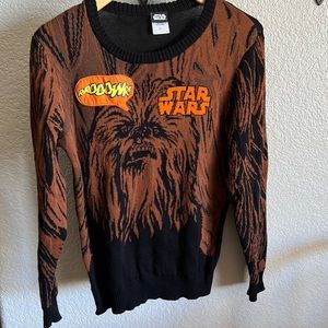 NWOT Star Wars long sleeve sweater with Chewbacca depicted on the front